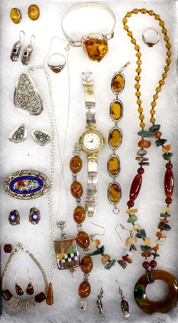 Large Collection of Jewelry, Amber and Silver (1 of 4)