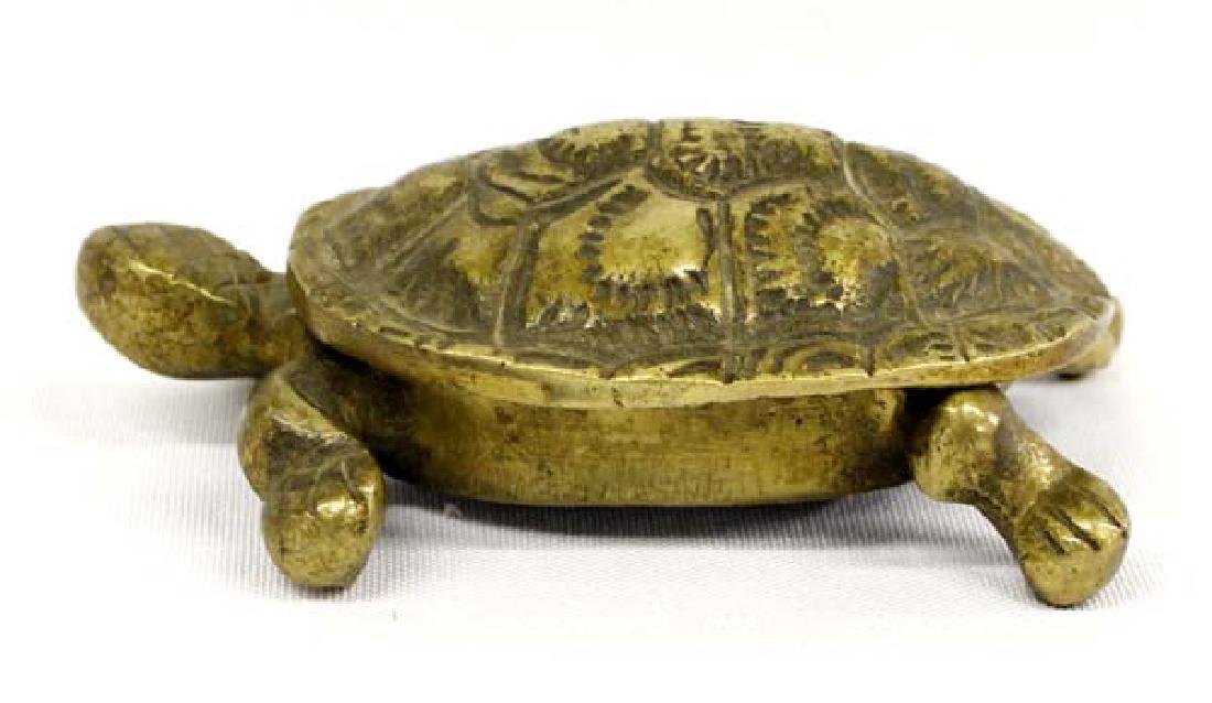 Antique English Hinged Brass Turtle Box (1 of 4)