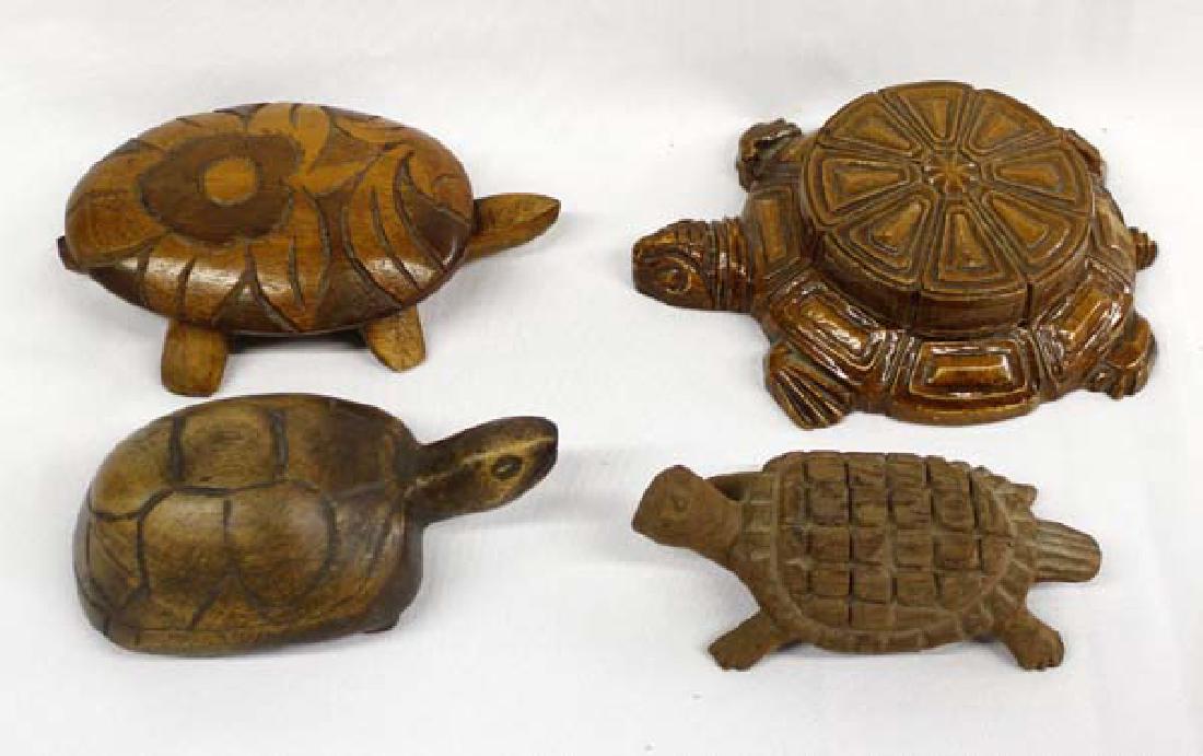 Collection of Ethnic Carved Wood Turtles (1 of 2)