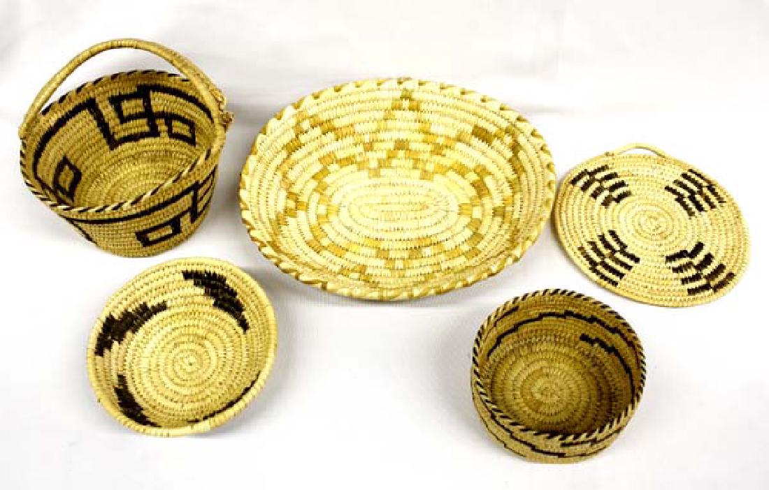 5 Native American Tohono O'odham Baskets (1 of 3)