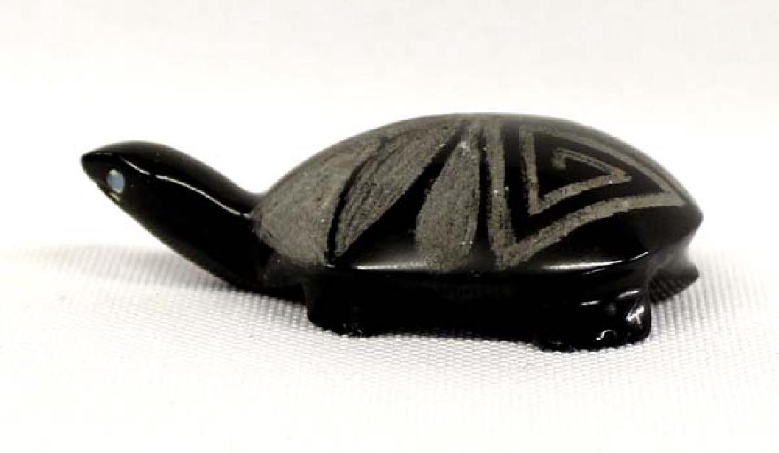 Zuni Carved Onyx Turtle Fetish by Hiram Peynesta (1 of 3)