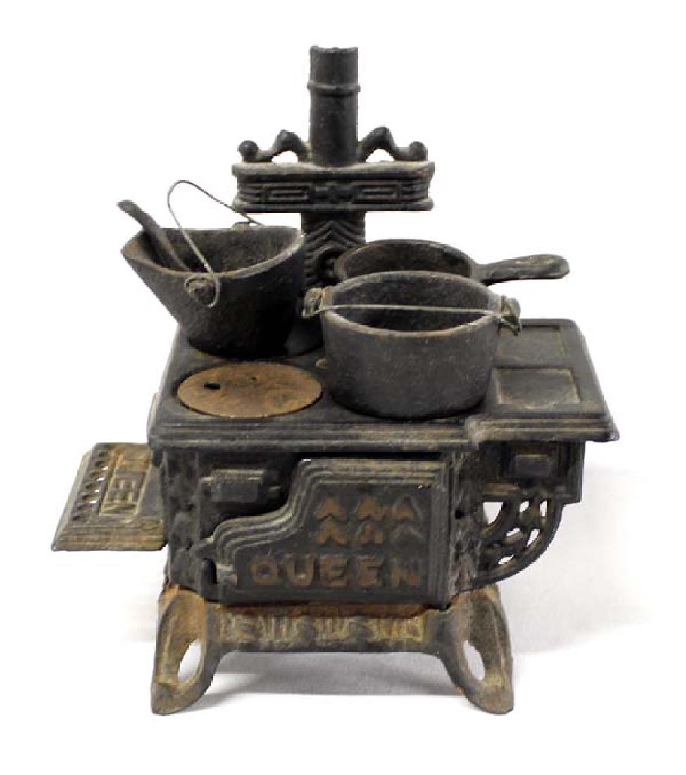 Rare Antique Miniature Queen Cast Iron Stove