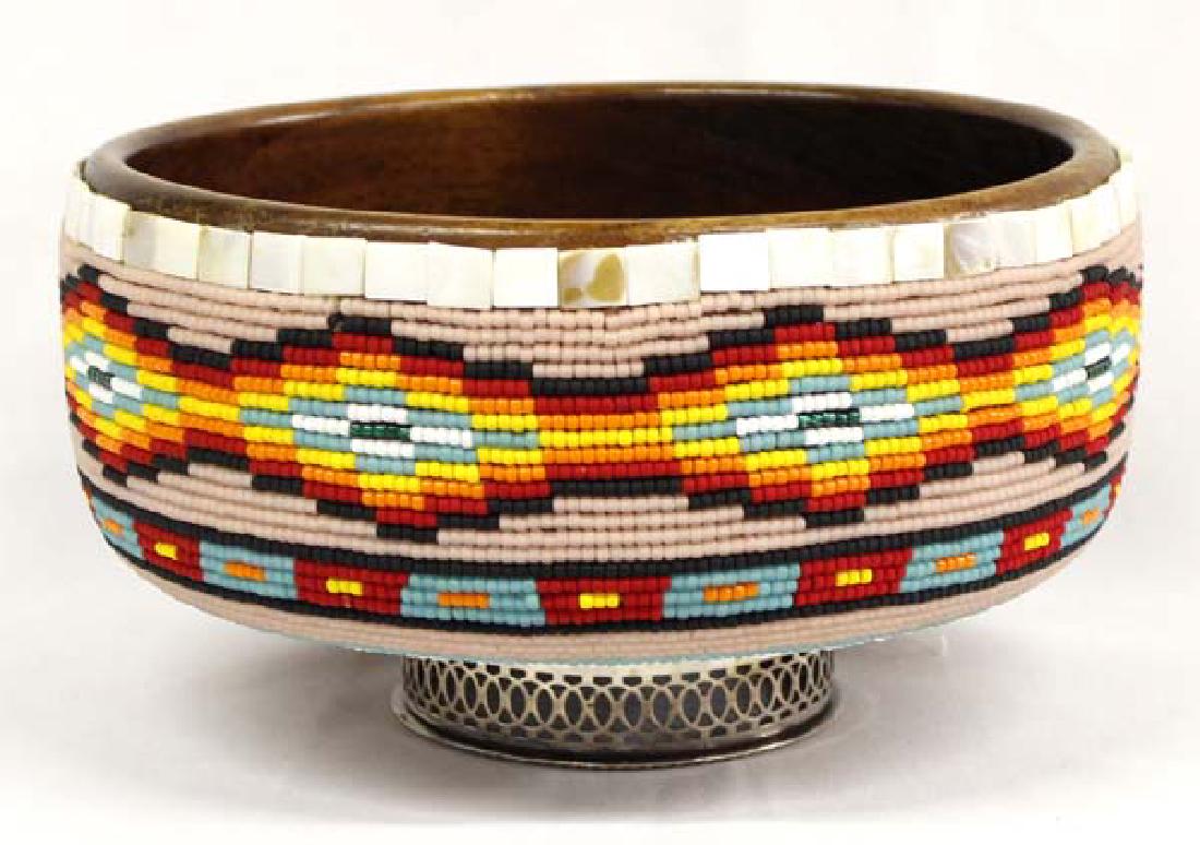 Hand Beaded Wood Bowl by Kathy Kills Thunder (1 of 5)