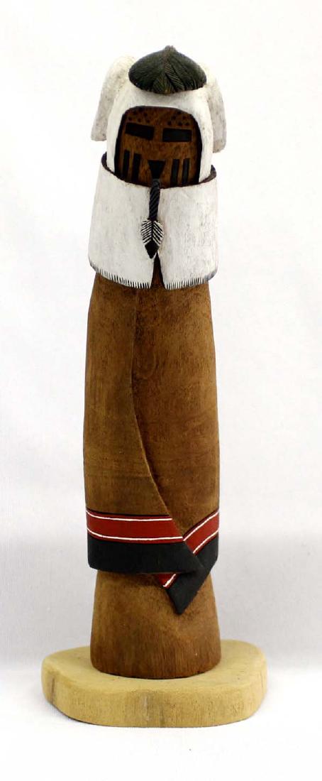 1992 Hopi Carved Kachina by Owen Bilagody: 1992 Native American Hopi Carved Kachina Nuvak-Tsin Mana Snow Maiden by Owen Bilagody, measures 9''H, signed by the artist