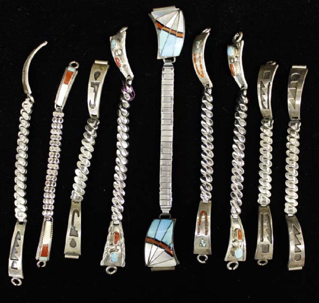 9 Native American Navajo, Zuni, Hopi Watchbands (1 of 4)