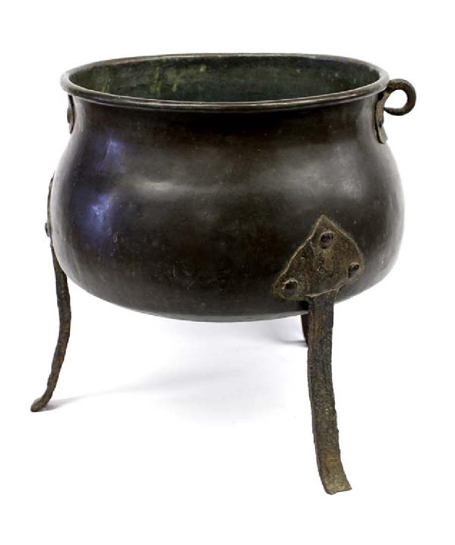 Large Antique Swedish Copper Pot on 3 Legs (1 of 4)