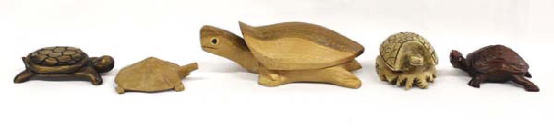 5 Ethnic Carved Wood Turtles (1 of 5)