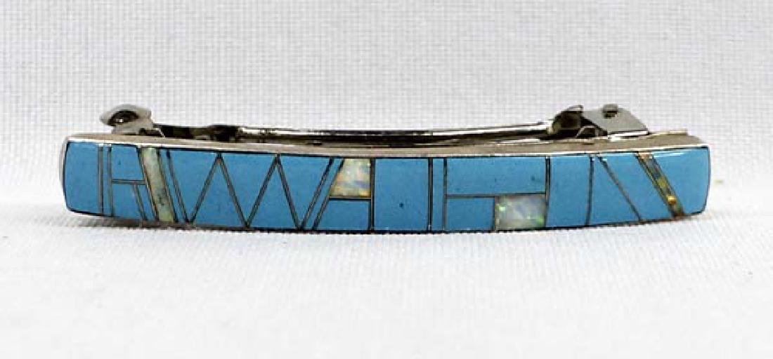 Native American Zuni Sterling Inlay Barrette (1 of 3)