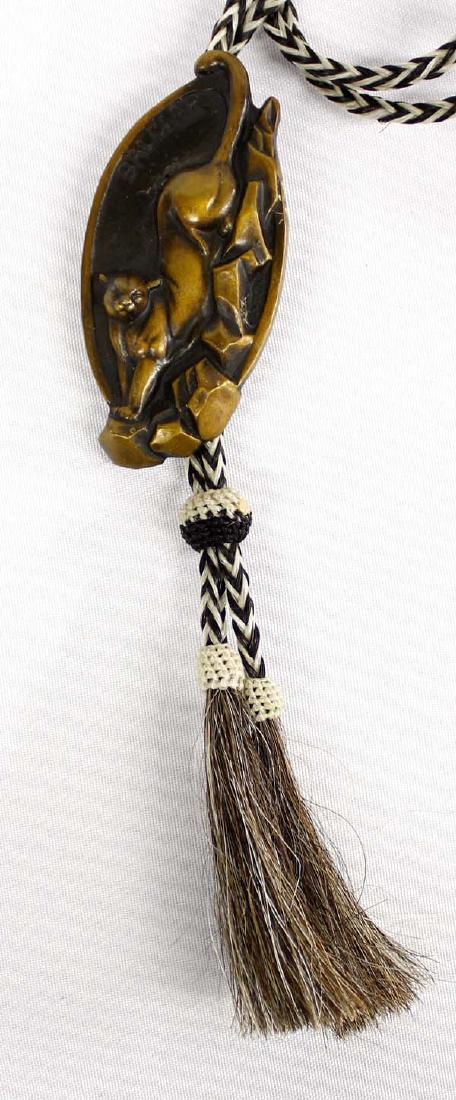 Heavy Bronze Mountain Lion Bolo Tie (1 of 3)