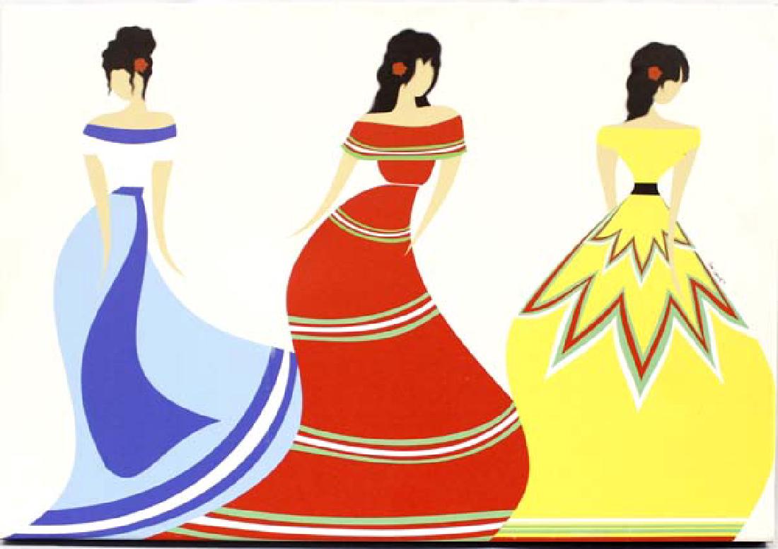 Canvas Print by Staci Howell: Canvas Print ''3 Ladies'' by Staci Howell, measures 14.5'' x 21''