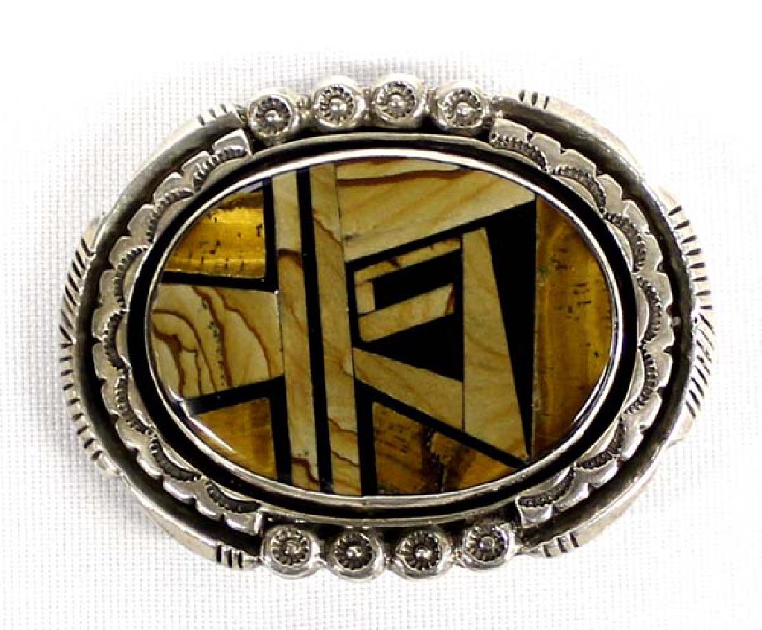 Sterling Silver and Picture Jasper Belt Buckle (1 of 3)