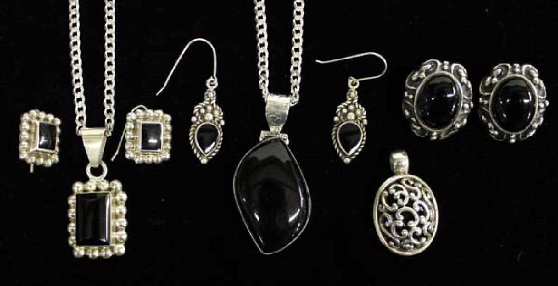 Estate Sterling Silver Black Onyx Jewelry (1 of 8)