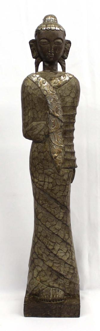 Large Carved Wood Buddha Statue (1 of 3)