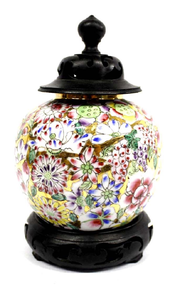Hand Painted Canton Ware Ginger Jar (1 of 3)