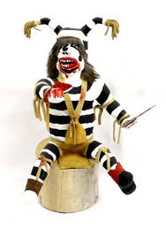 Navajo Carved Koshare Clown Kachina by Etsitty