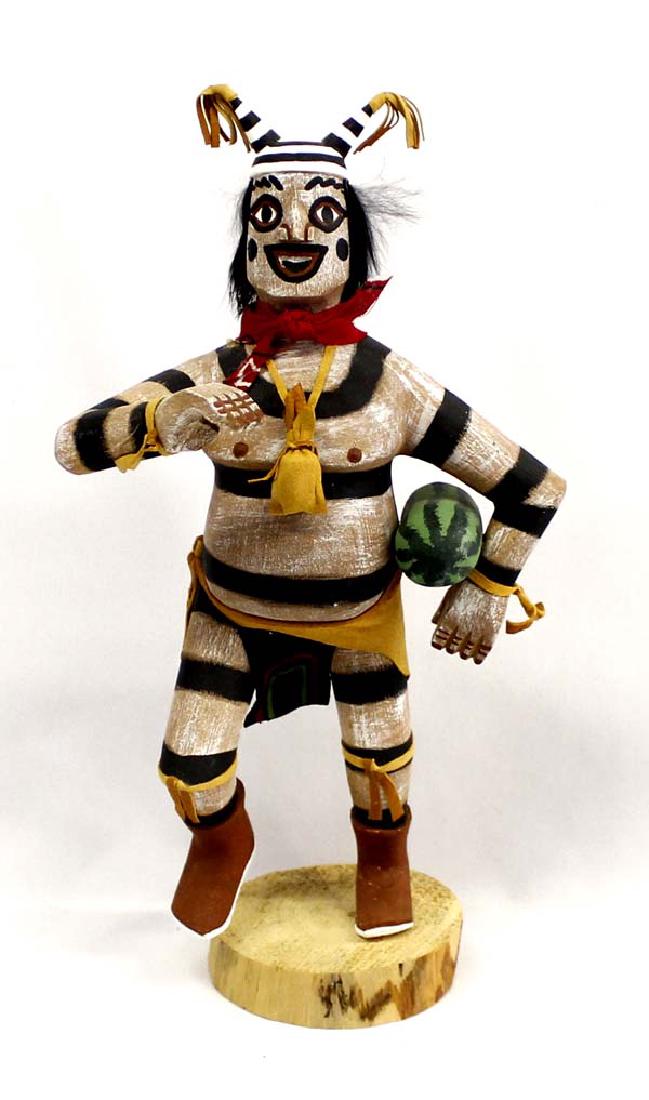 Navajo Koshare Kachina by Felix Begay: Native American Navajo Koshare Hano Clown Kachina by Felix Begay, measures 10.5''H x 6.5''W x 3.5''Deep, signed by artist