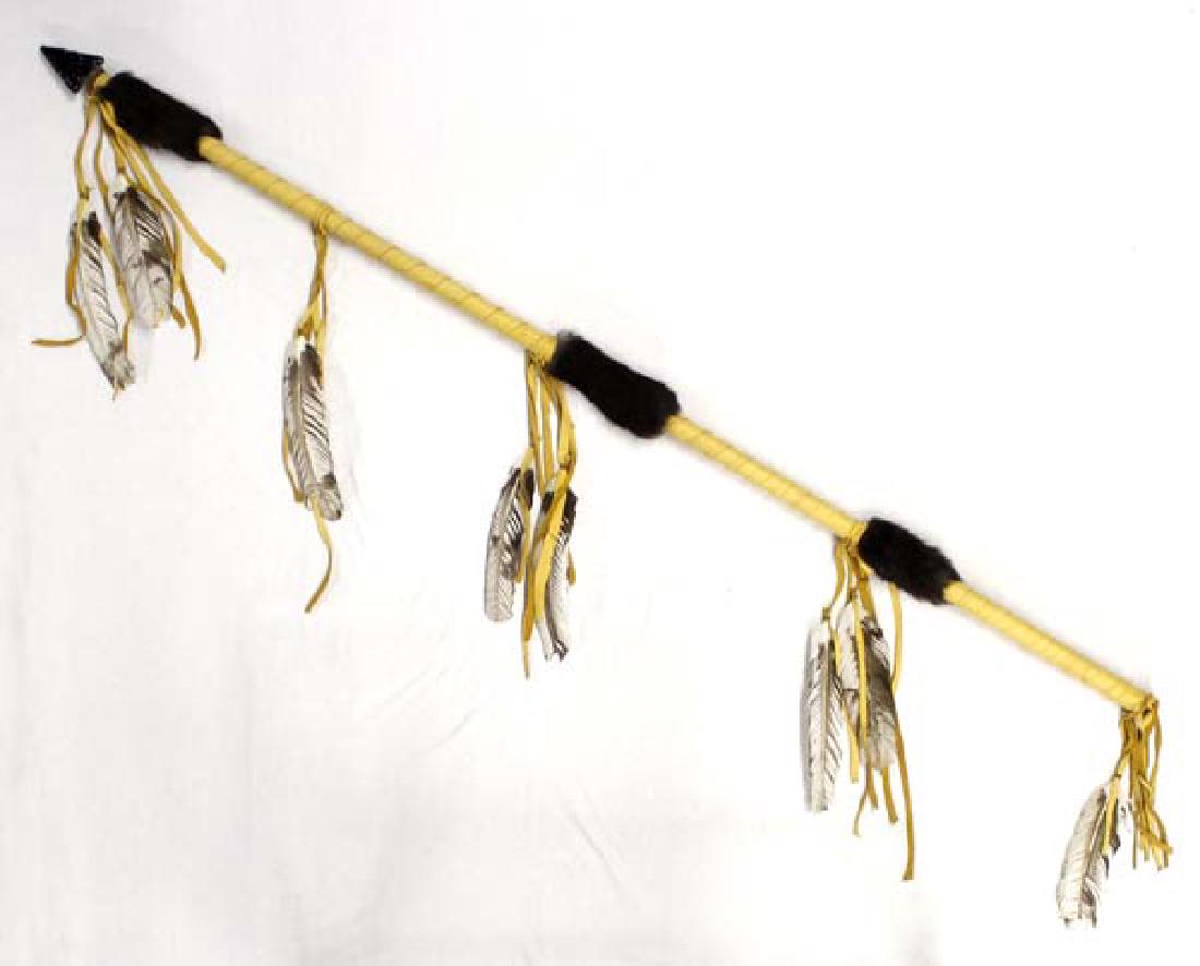 Contemporary Leather Wrapped Spear, Obsidian Point (1 of 2)