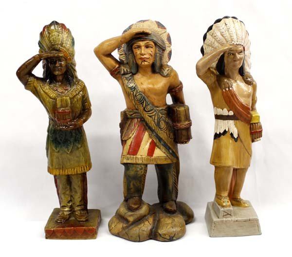 4 Cigar Store Native American Chief Sculptures (1 of 4)