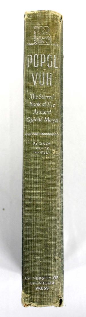 Popol Vuh: The Sacred Book of the Ancient Maya: Popol Vuh: The Sacred Book of the Ancient Quiche' Maya, English version by Delia Goetz and Slyvanus G. Morley from the translation of Adrian Recinos, hardback book c. 1953 University of Norman Press, 