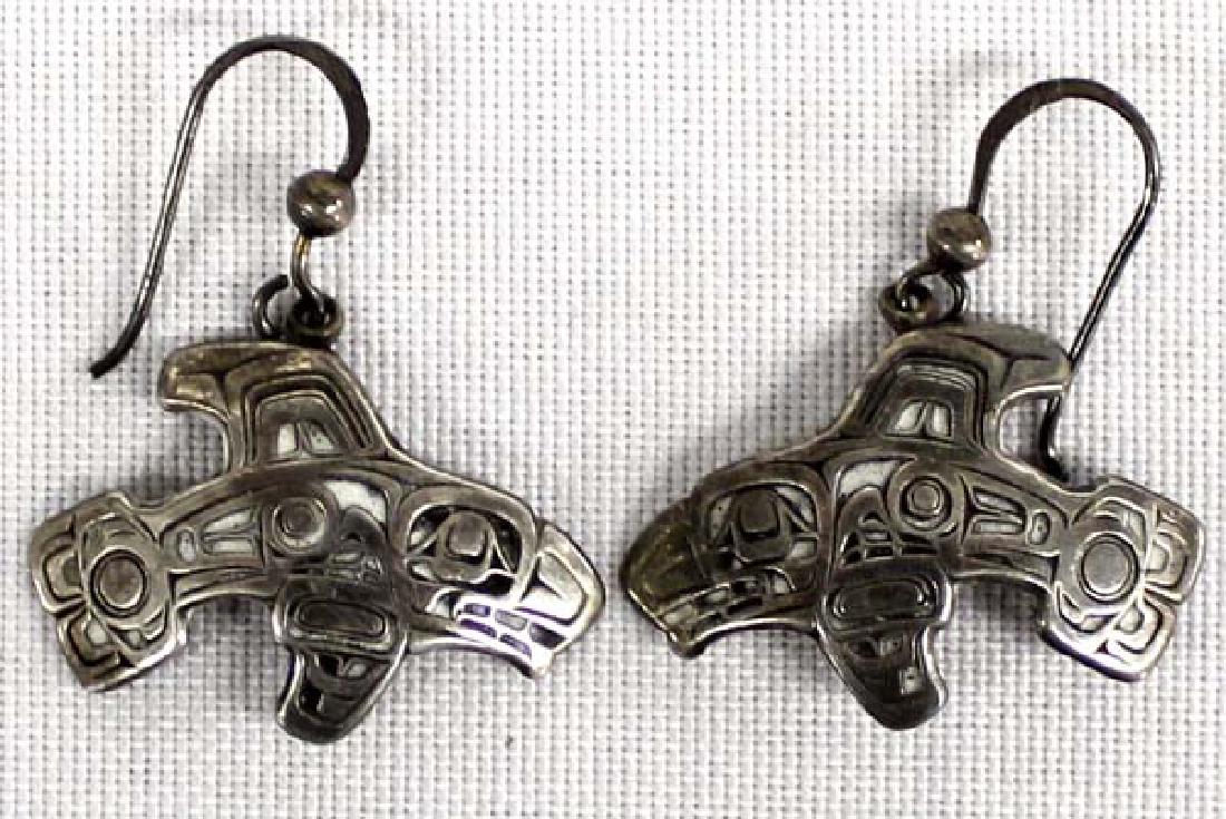 Northwest Coast Fine Silver Salmon Earrings (1 of 2)