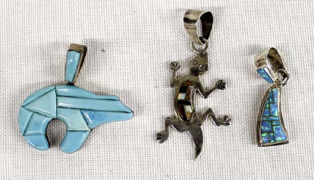 3 Southwestern Sterling Reversible Pendants (1 of 8)