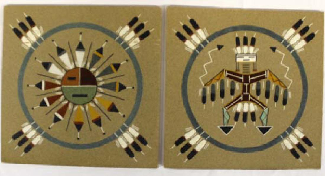 2 Native American Navajo Sand Paintings by Begay (1 of 3)