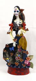 Stunning Pottery Day of the Dead Catrina Statue