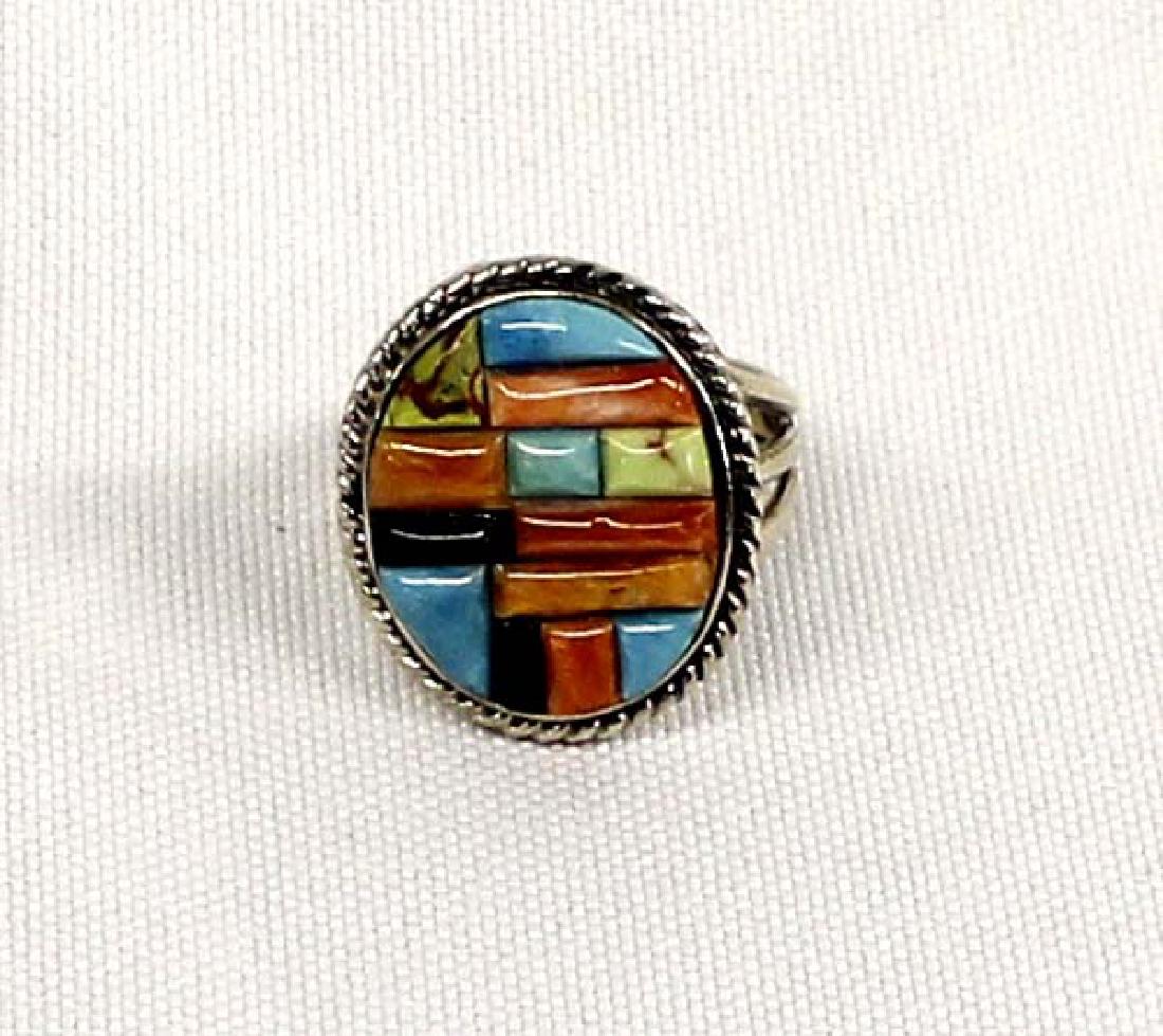 Sterling Silver & Multi-Stone Ring, Size 8 (1 of 3)