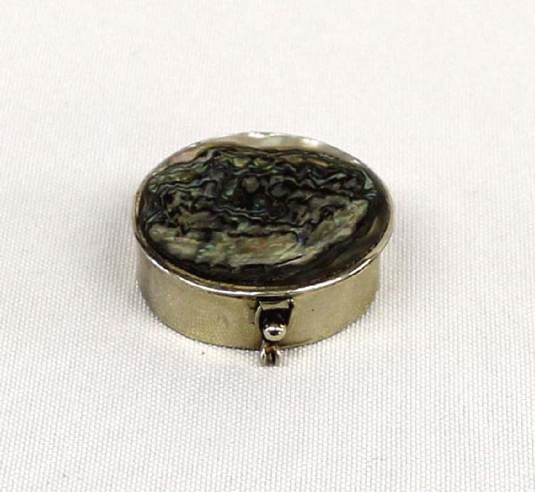 Mexican Sterling Silver Abalone Pill Box (1 of 5)
