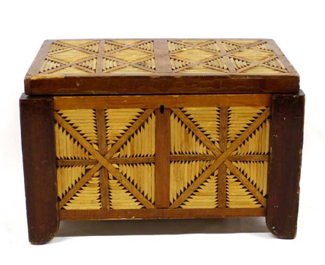 Vintage Lidded Inlay Wood Jewelry Box (1 of 5)