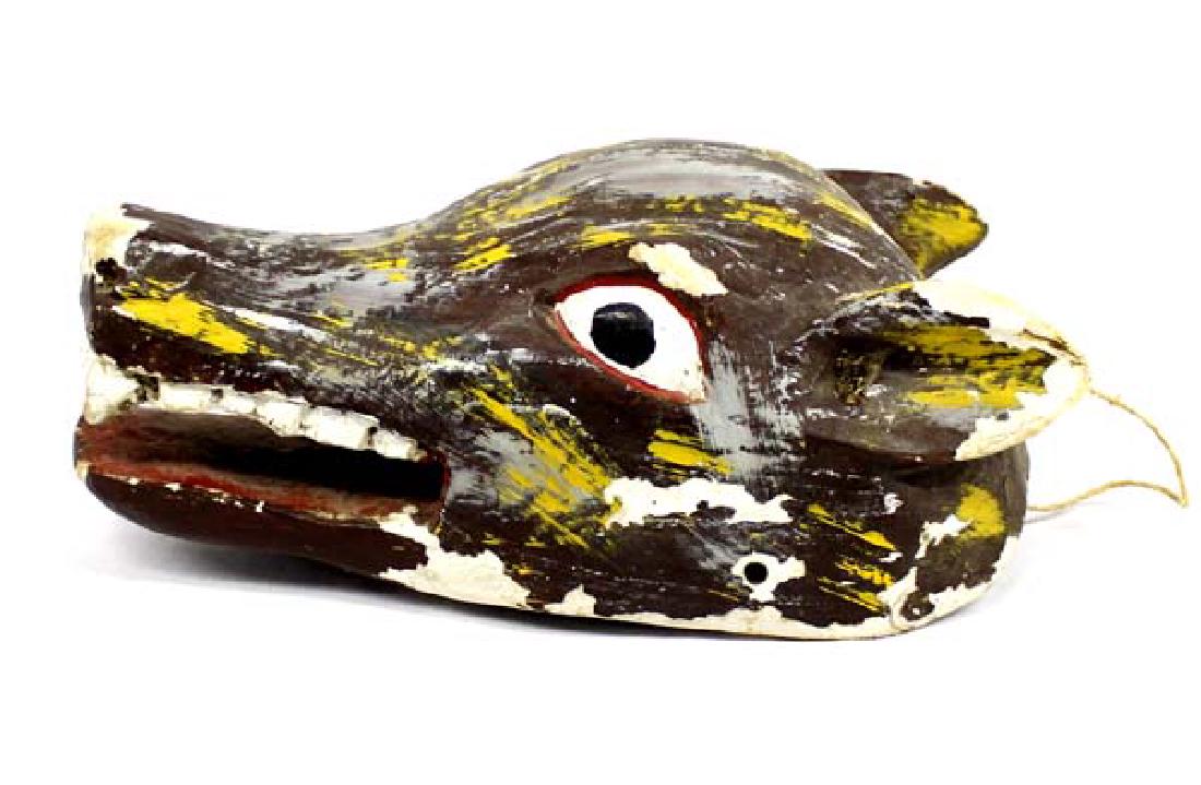 Mexican Carved Wood Wolf Mask (1 of 3)