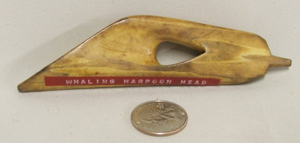 Prehistoric Eskimo Ivory Harpoon Head 5'': Prehistoric Eskimo Ivory Harpoon Head. Measures 5''. SHI $15.