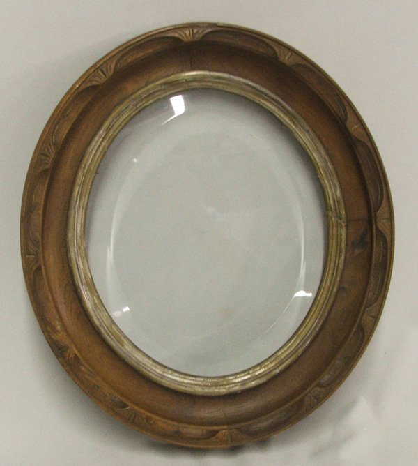 1547 Antique Beveled Glass Wooden Picture Frame 16x14