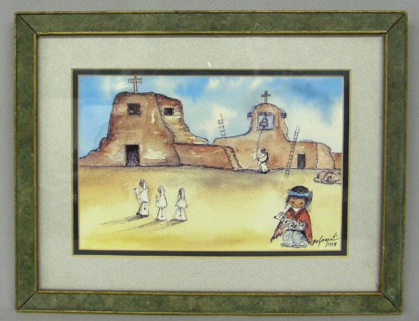 Framed Graphic Signed Ted DeGrazia 1978 10x13'': Framed Graphic Signed Ted DeGrazia 1978, measures 10x13''. Framed in a wood frame, matted, under glass. SHI $25.