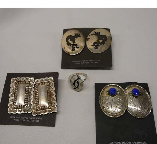 Lot Of Jewelry 8 Earrings, 2 Necklace, 1 Ring - 4