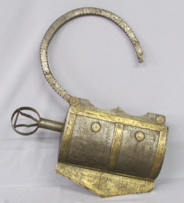 Antique Middle East Metal City Gate Lock 17'' H - 2