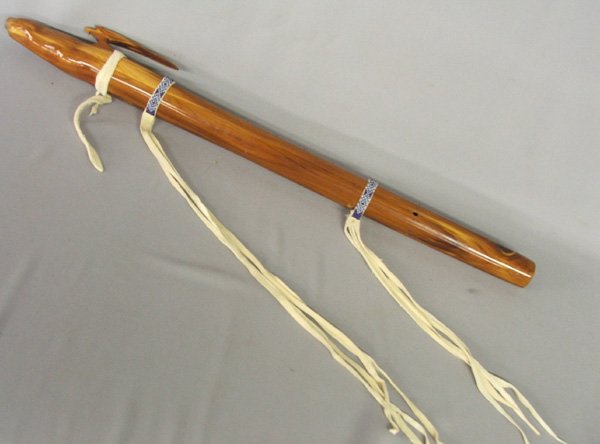 Native American Hand Carved Wooden Flute 24''