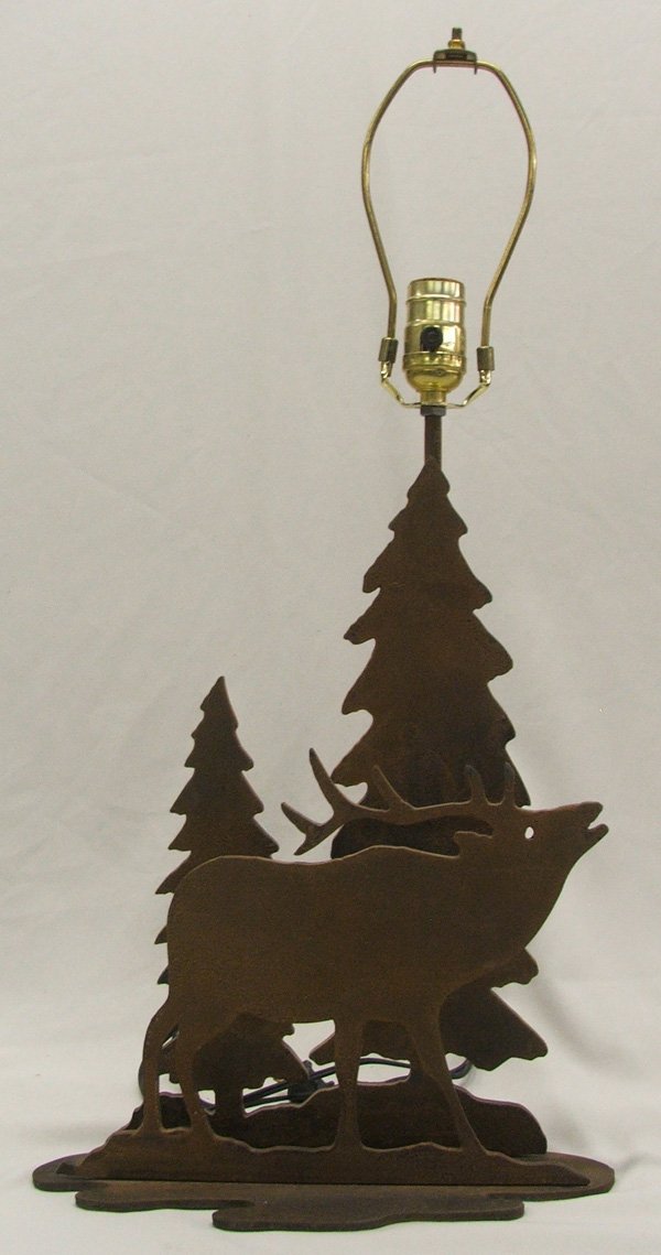 Western Torch Art Elk Table Lamp 24'' High
