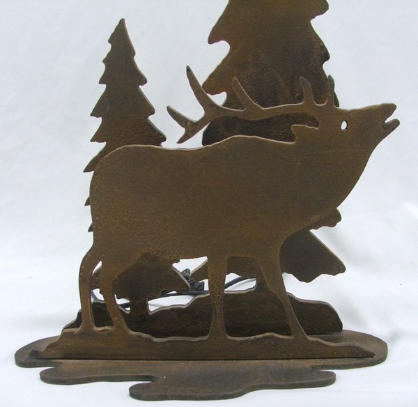 Western Torch Art Elk Table Lamp 24'' High - 2