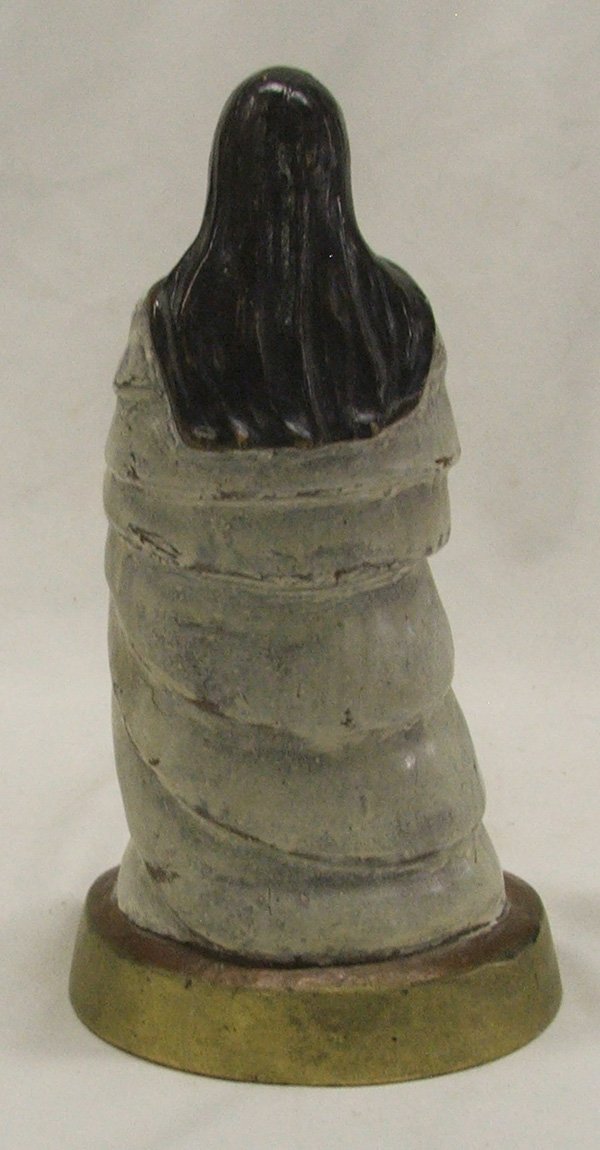 Indian Mother with Child Bronze Statue 8'' - 3