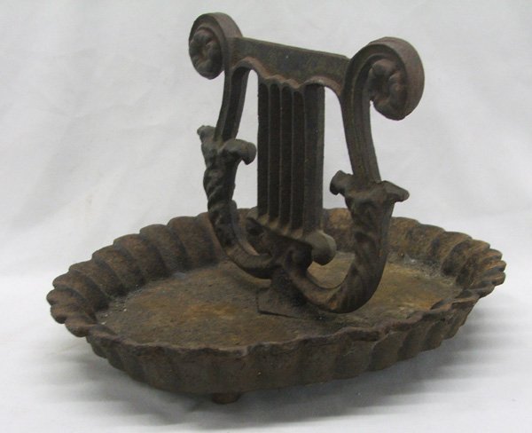 Antique Iron Boot Scraper W/Tray 7.5''Hx11''x9''