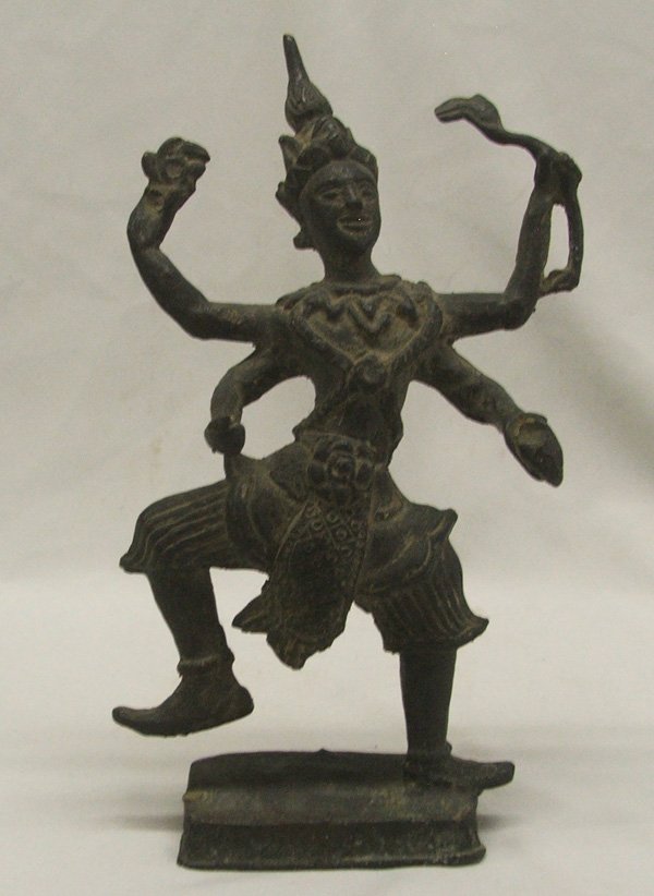 17th Century Bronze Oriental Statue 9'' High