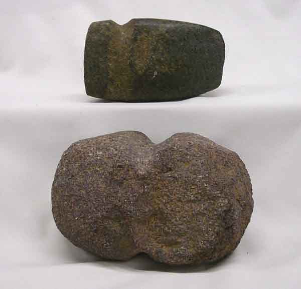 Prehistoric Stone 3/4 Grooved Axehead & 6'' Maul: Prehistoric Stone 3/4 Grooved Axehead & 6'' Maul. Axehead is 5''x2.75''. SHI $20.