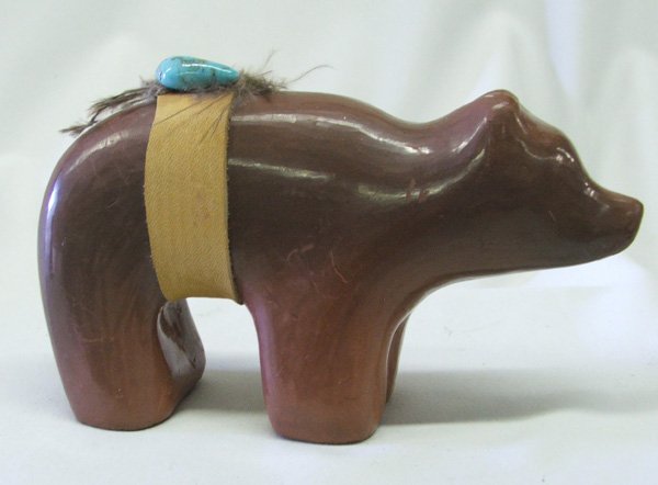Pottery Pueblo Bear Fetish 4''H x 6.5''L