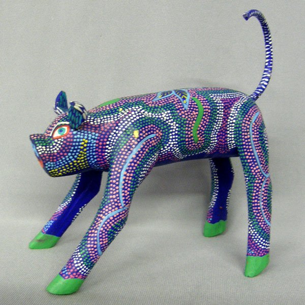 Oaxacan Alebrijes Wood Zoomorphic Animal 4.5'' T: Oaxacan Alebrijes Painted Wood Zoomorphic Animal 4.5'' Tall by Joaquin Hernandez Vasquez. Tail Can Be Removed for Shipping. SHI $25.