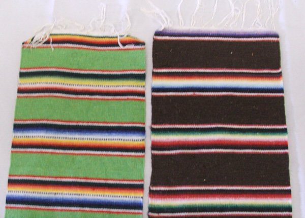 10 Mexican Serape Scarves 24''x9'' With Fringe - 2