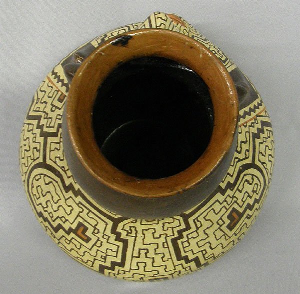 Shipibo South American Double Face Jar 11x9" - 4