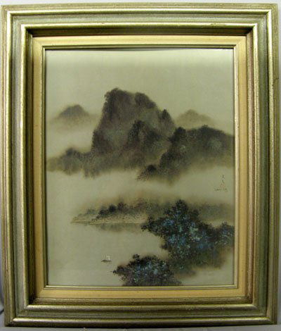 Original Watercolor by artist David Lee 19x15": Original Watercolor by artist David Lee 19x15". Framed in Wooden Frame. SHI $75