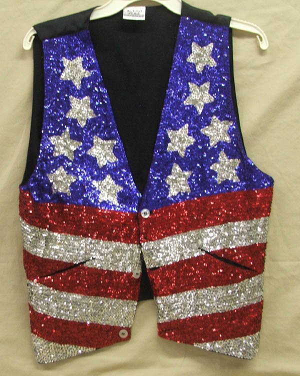 Red White & Blue Sequin Vest Size Medium: Fourth of July Vest Size Medium Ladies or Small Mens. SHI $15.