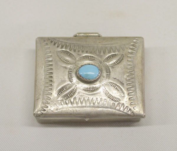 Navajo Vintage Silver Pill Box 1.5''x1'': Navajo Vintage Silver Pill Box 1.5''x1''. SHI $15.